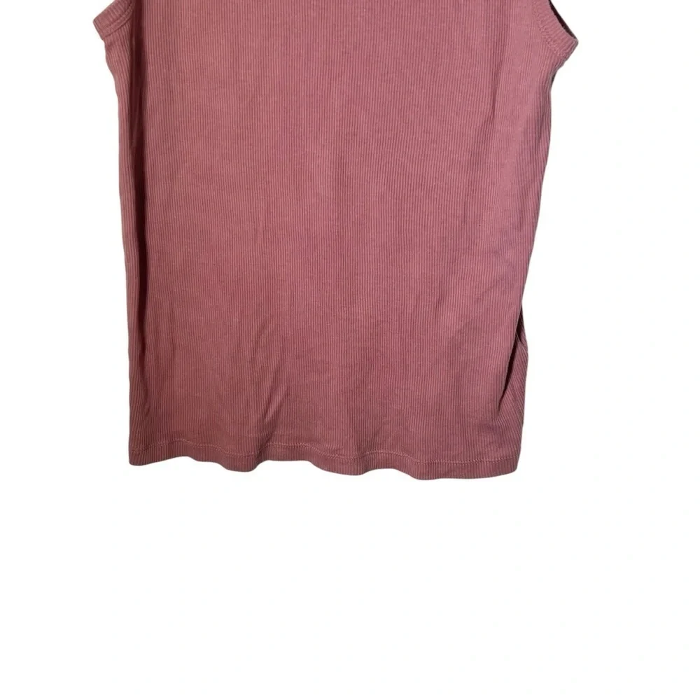 J Crew Pink Mauve Ribbed Cutaway Tank Top Medium